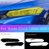 For Honda Civic 11th Gen Car Exterior Headlight Black Wrap Golden Cover Armored Film Front Light TPU Transparent Protective Film