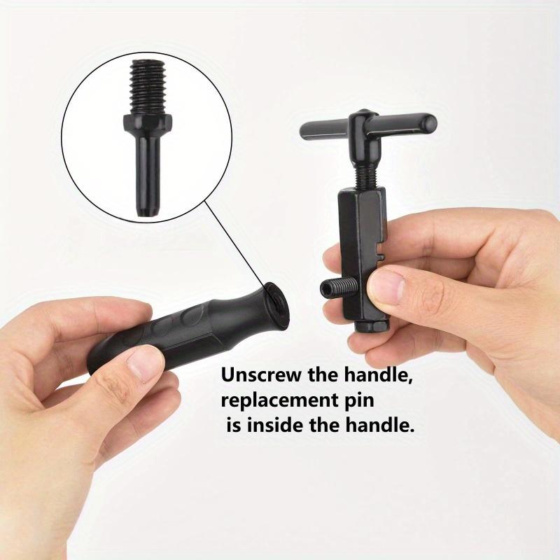 Bike Chain Breaker Cutter with Chain Hook and Replacement Pin, Bicycle Chain Repair Tool, Bicycle Chain Remove and Install Tool