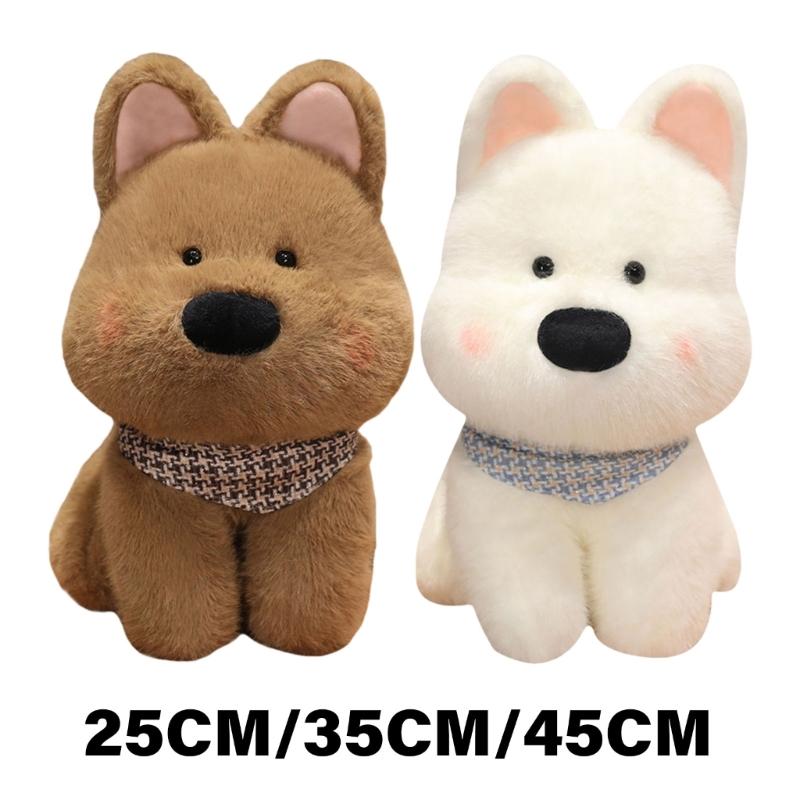 Soft Realistic Westie Dog Plushie Portable Child Friendly Soft Westie Highland Dog Stuffed Toy for Imaginative Play