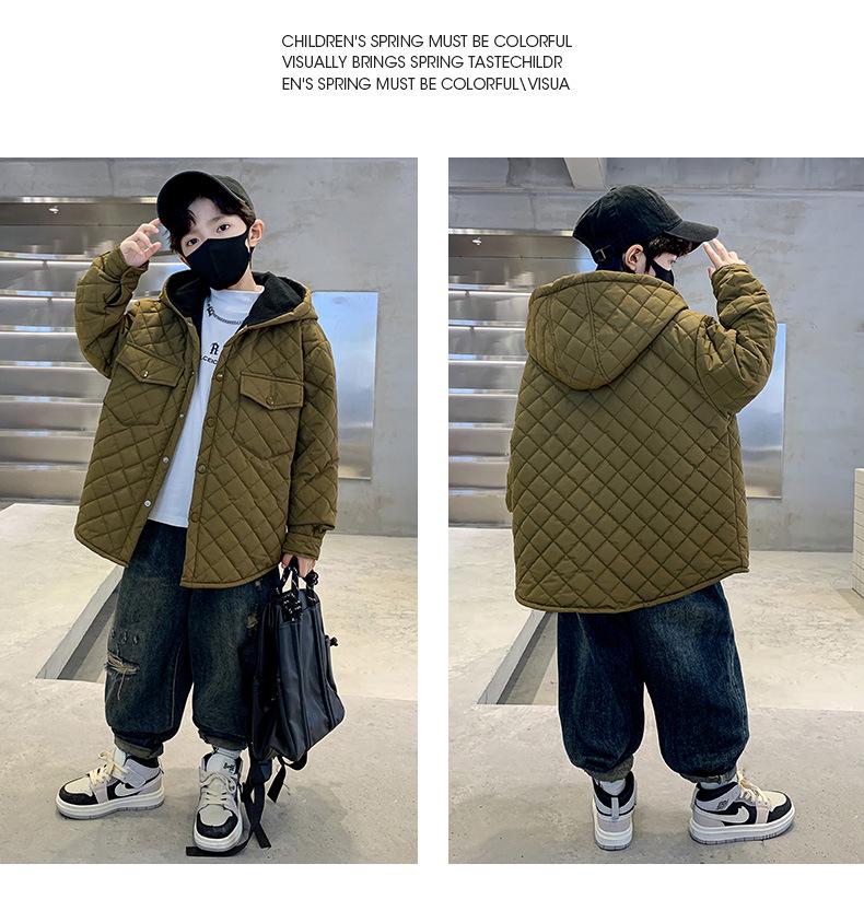 Boys' 2025 Winter Padded Jacket: Trendy Cotton Windbreaker for Kids