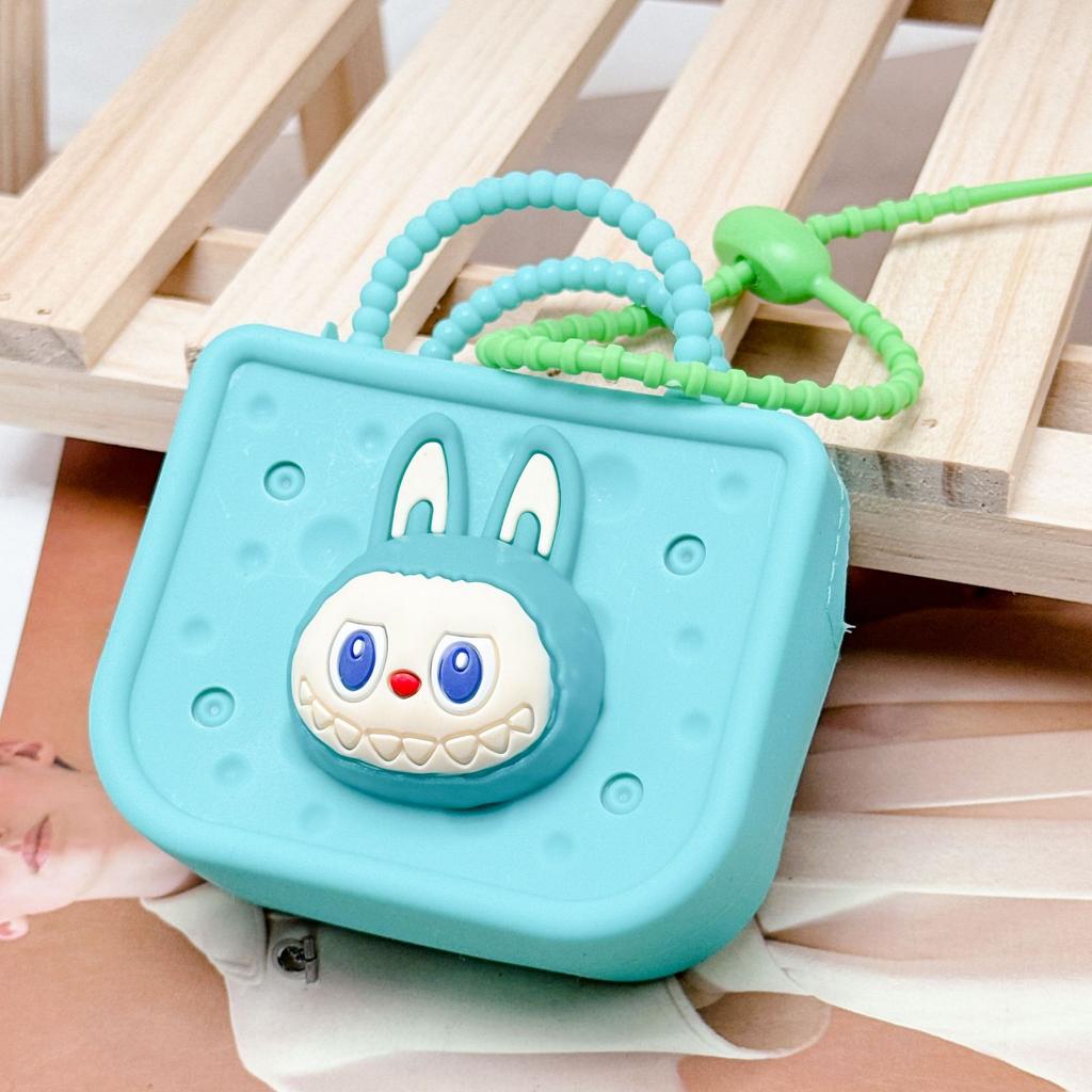 Labubu coin purse for girls small gift cute cartoon detachable doll small square bag pendant CLE