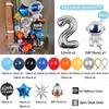 64pcs Astronaut Rocket Balloon Silver Number Birthday Balloon Set Space Theme Party Decoration Children's Party Supplies