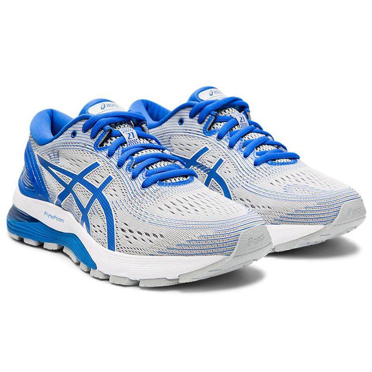 Asics Women's GEL-NIMBUS 21 Lite Show Running Shoes Blue Expanse White 1012A189-020