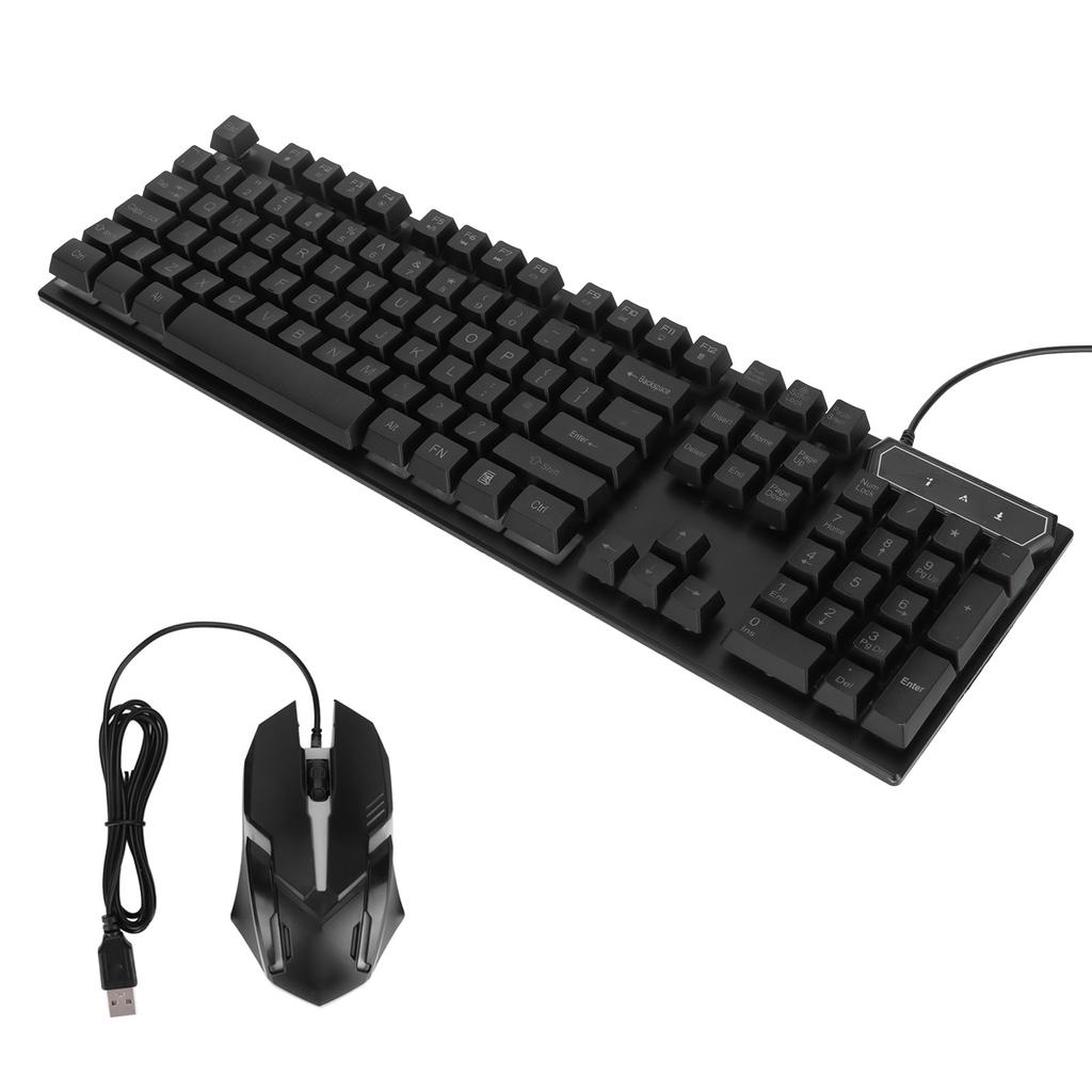 Gaming Keyboard and Mouse Combo 104 Keys Wired USB LED Backlit Ergonomic Quick Response Gaming Mouse and KeyboardD280