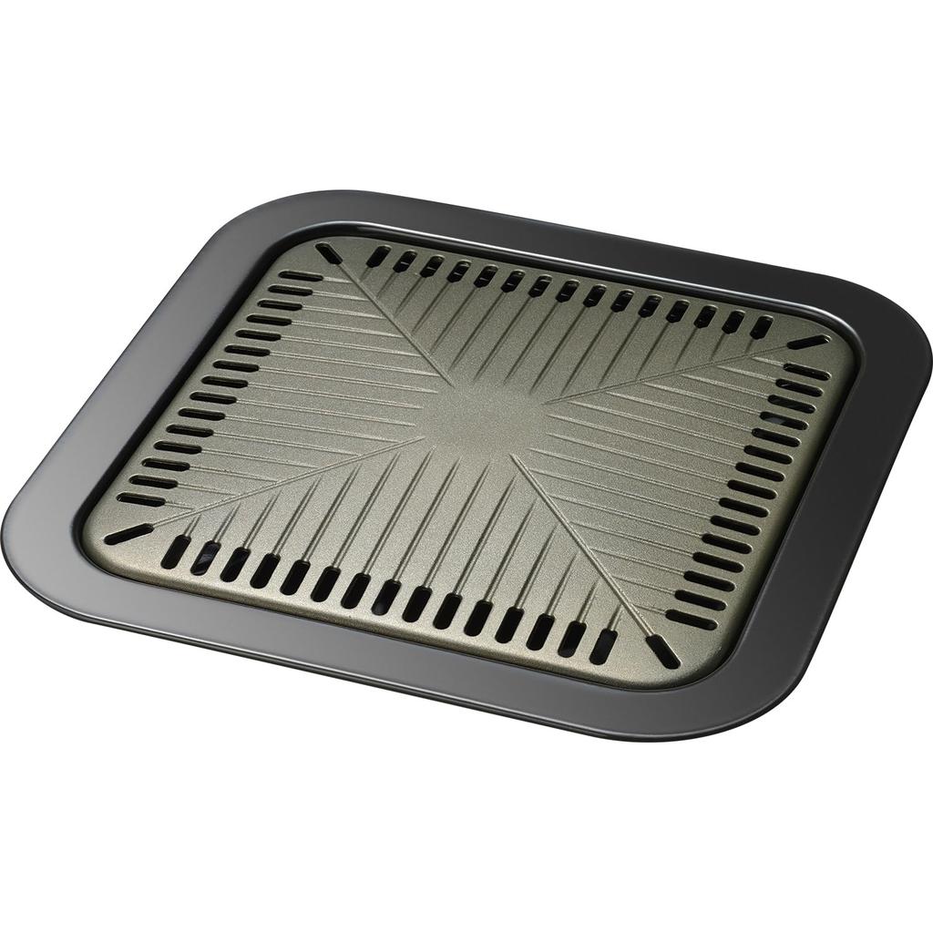 Wahei Freiz Square Grilling Grill P32cm, for use with portable gas stoves, "Taste Exploration: Korean Edition" RB-2871 Black
