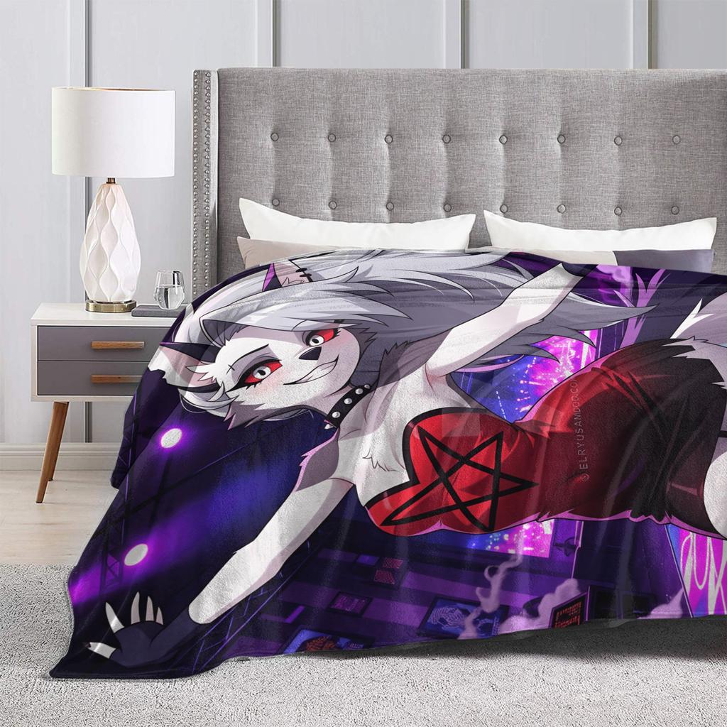 Zacht Dekentje Jongen Meisje Kamperen Loona Plaid Dekentje Helluva Boss Flanellen Sprei Voor Woonkamer Comfortabele Bank Bed Dek