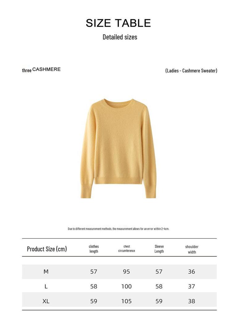 Women's Cashmere Crew Neck Sweater - Soft Knitted Pullover for Autumn/Winter
