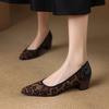Fashion 2025 New Spring Genuine Leather Shoes Leisure Style Round Toe Med Heels Pumps Women Shoes Fashion Ladies Shoes