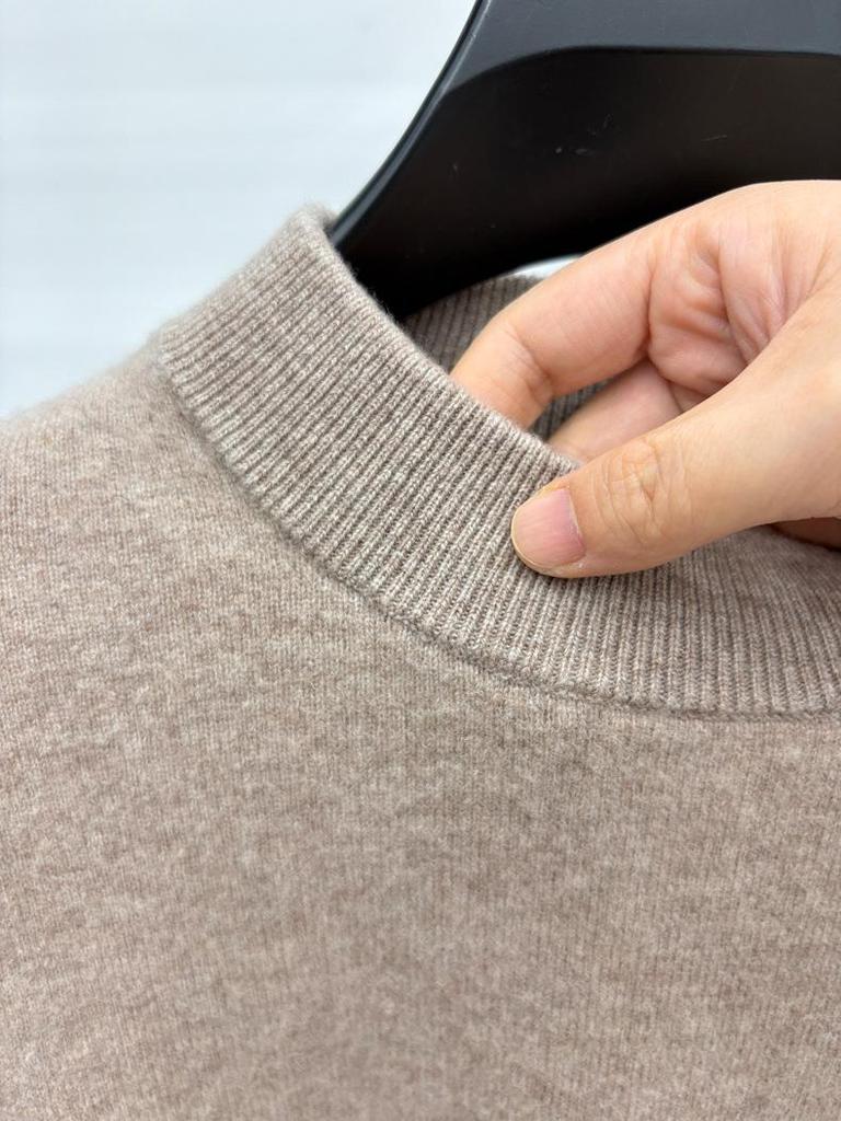 Men's High Neck 100% Pure Wool Sweater - Autumn & Winter Casual Knitwear