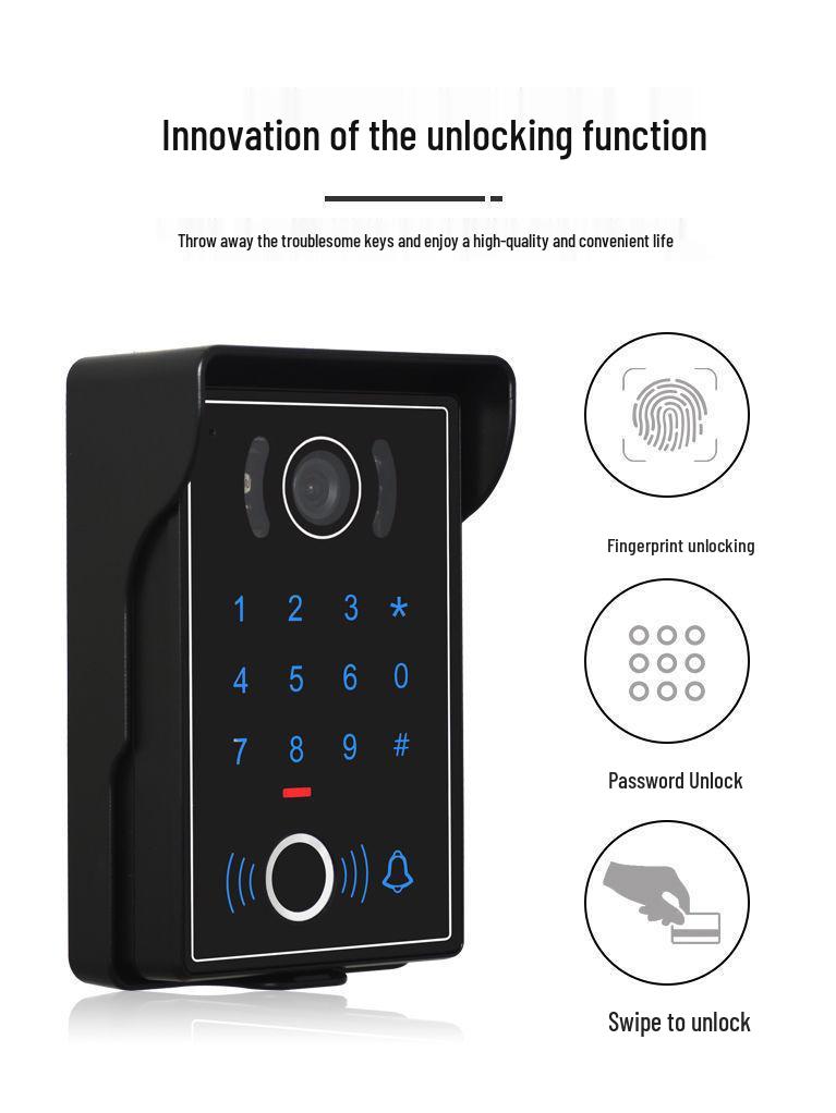 7-inch HD Wired Visual Intercom Doorbell for Home Monitoring and Smart Villa Access Control System