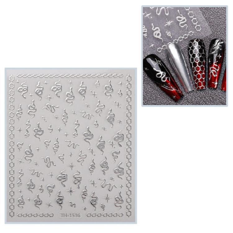 1 Sheet Fashion Nail Art Decals for Chinese New Year Manicure Decors with Cartoon Snake PatternsNail Salon Accessories