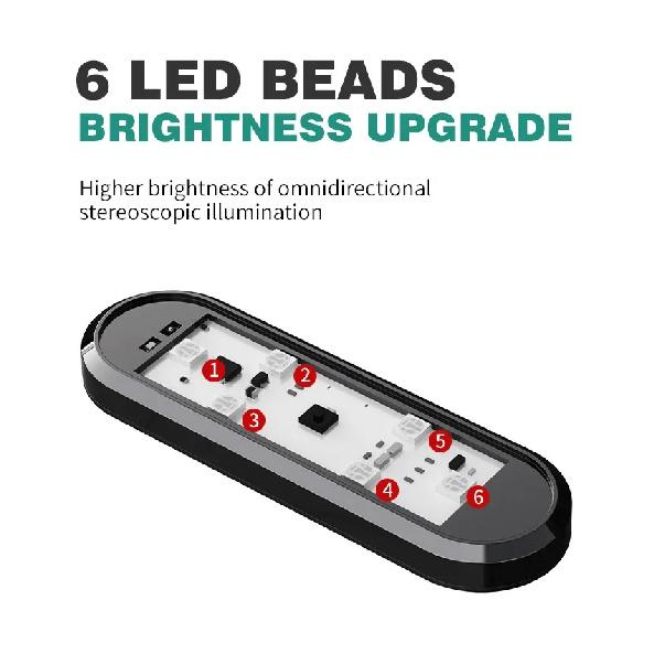 LED Car Door Lights Welcome Light Magnetic Control USB Charging Auto Open Door Safe Anti-collision Emergency Warning Signal Lamp