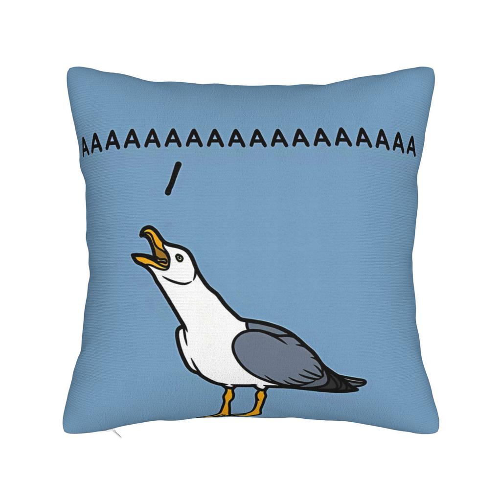 Lustige schreiende Möwe Kissenbezug, AAAAA Meme Kissenbezug, Cartoon Vogel Kunst Dekor für Wohnzimmer Schlafzimmer Sofa