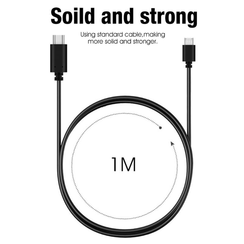 Durable PVC UsbC TypeC to Micro USB Data Cable for Galaxy-S7/-S6, HTC-One and More - 0.5m 1m 1.5m (Black )