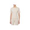 Calvin Klein Embroidered Logo Short Sleeve T-Shirt Women Tops Oat-Milk J220774-ACI