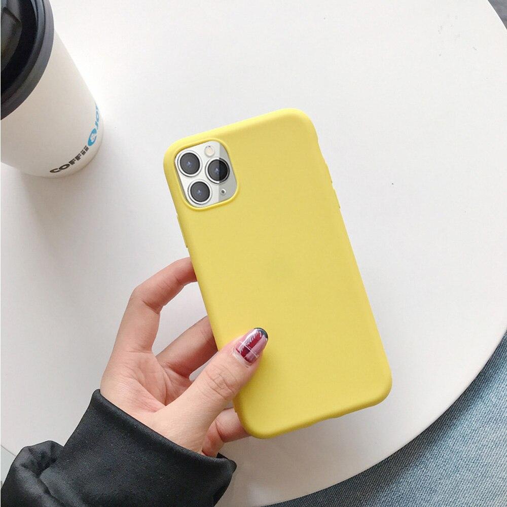 Soft Silicon Phone Case For iPhone 13 12 11 Pro Max SE 2020 X XR XS 6 6s 7 8 Plus 11 Candy Color Back Protector Cover Case