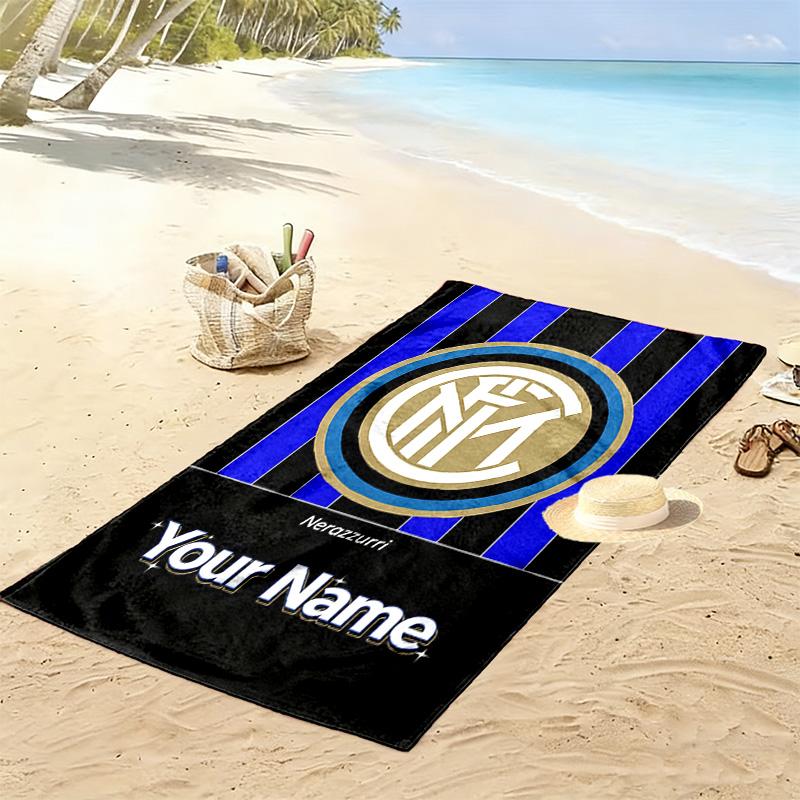 Name Custom INTER Print Beach Towel, Large Soft Quick Dry Towel for Beach Camping Swimming