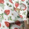 Summer Fruit Strawberry Flower Sheer Curtains for Living Room Space Decoration Window Curtains Cooking Space Tulle Voile Organza Curtains