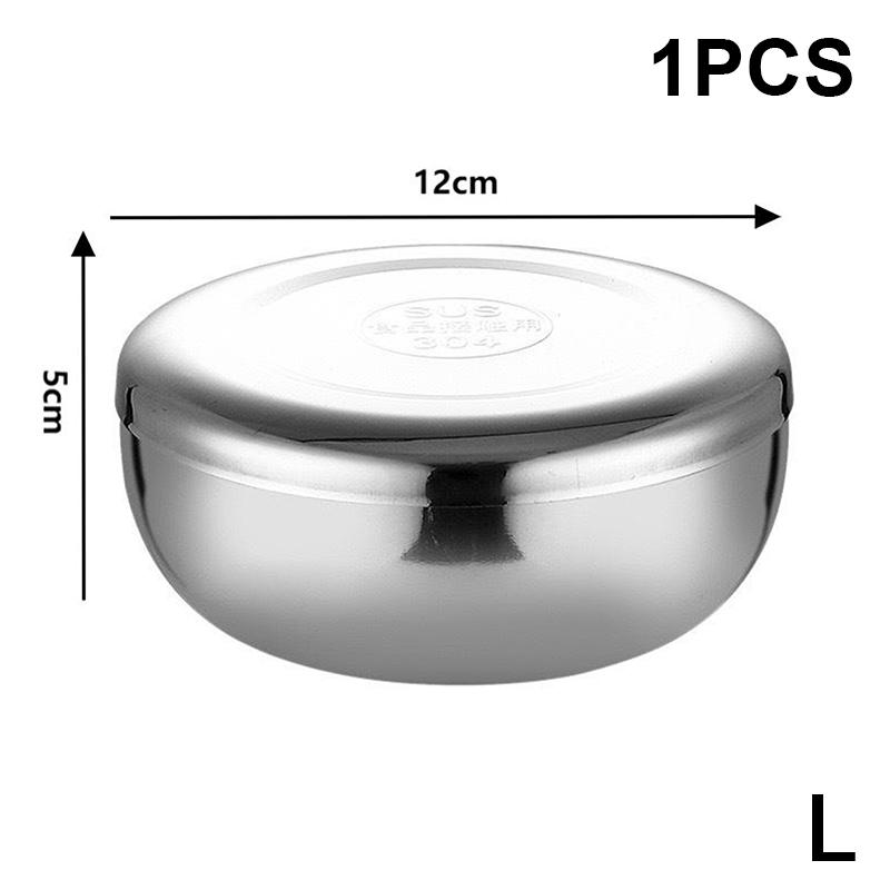 Stainless Steel Bowl Korean Big Cooked Rice Bowl With Cover Single Layer Steamed Rice Bowl Child Anti-Scalding/Fall Tableware
