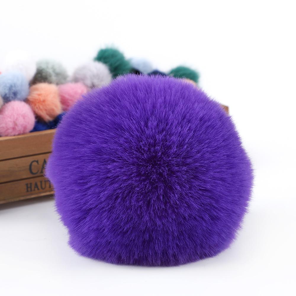 1 Pieces Faux Fox Fur Pom Pom Balls DIY Hat Beanie Accessories with Elastic Loop for Hats Keychains Scarves Gloves Bags Shoes