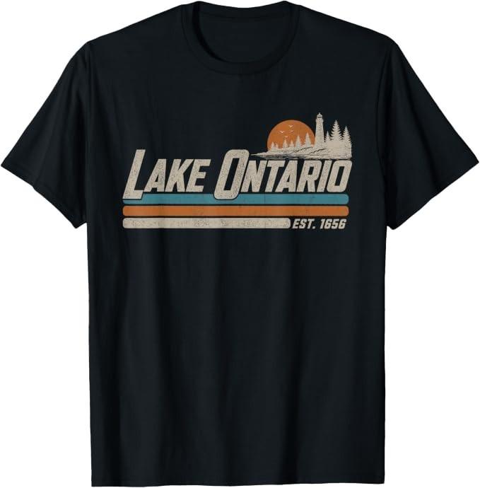 Lake Ontario Est 1656 Vintage Retro Great Lakes Men Women T-Shirt
