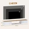 Supporto TV da parete per TV da 65", 2 cassetti, Luci LED RGB, Prese di corrente, Bianco e Legno