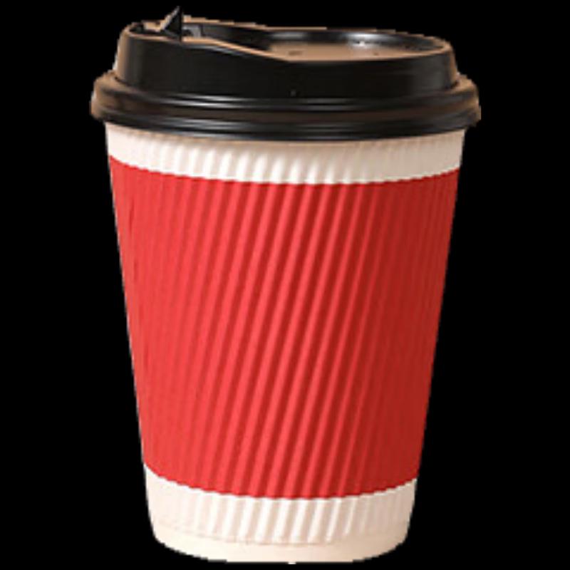 Meiliya Large Disposable Paper Coffee Cups with Lids & Stirrers, 40-Pack