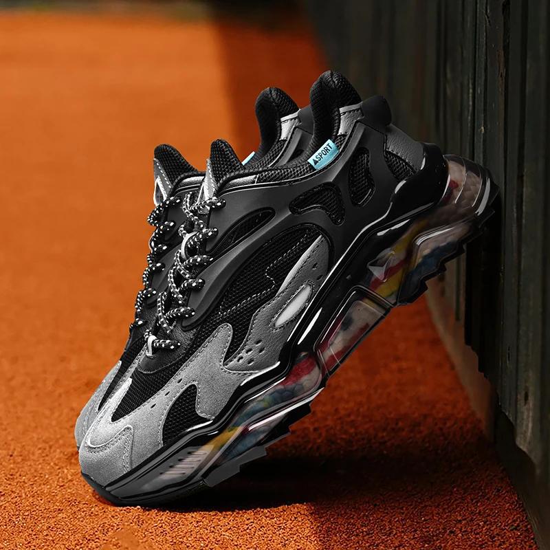 New Autumn Chunky Sneakers Breathable Microfiber Men Shoes Free Running High Quality Casual Chaussures Comfortable Fashion Shoes