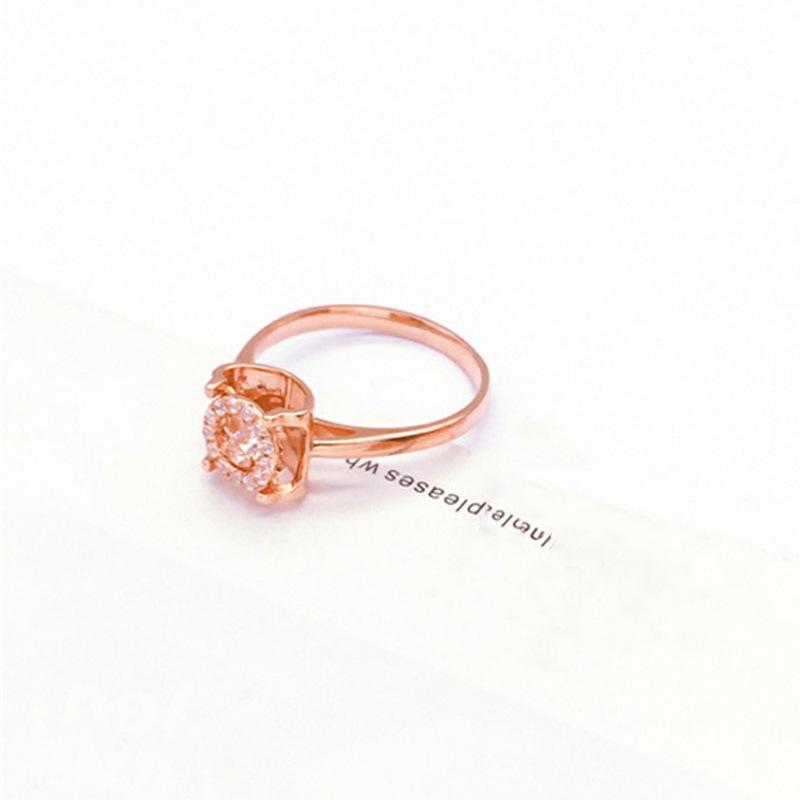 Purple Gold Smart Zircon Shiny Rose Gold Plated Color Gold Classic Temperament Ring Opening