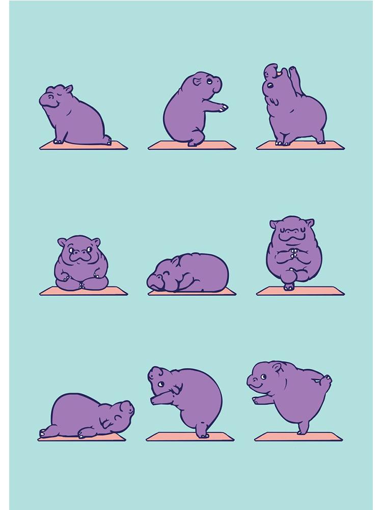 Modern Funny Cute Bulldog Cat Panda Yoga Gesture Poster And Print Canvas Painting Animal Nordic Wall Art Nursery Kidroom Decor