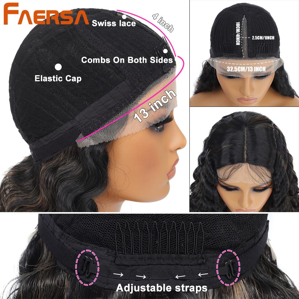 Siyah Kadınlar Için sentetik Dantel Peruk Uzun Vücut Dalga Dantel Ön Peruk Kahverengi Ombre Sarışın Peruk Isıya Dayanıklı Kıvırcık Peruk