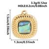 3pcs Geometric Charm Real Abalone Shell Stainless Steel Pendants For Jewelry Making Supplies Rectangle Round Pendant DIY Finding