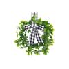 Mini Xmas Kitchen Cabinet Wreaths Small Xmas Artificial Wreaths with Plaid Bow for Door Window Wall