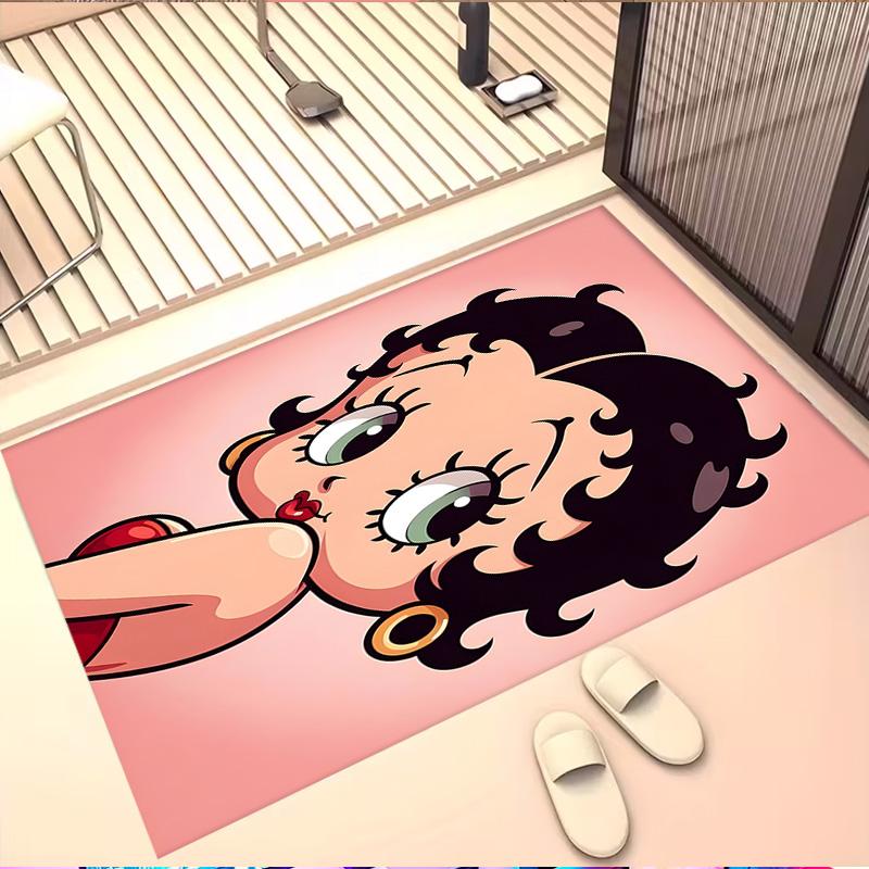 Betty Boop Print Rug, Washable Floor Carpet, For Entryway Dorm Laundry Room Office Study, Home Decor Birthday Christmas Gift
