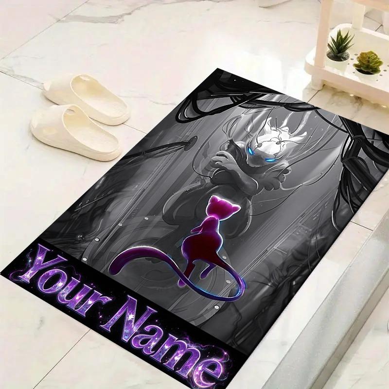Custom 1Pc Dark Fantasy Custom Silhouette Flannel Personalized Rug Non Slip Floor Mat Soft Carpet for Living Bedroom Office Home Decor Gift