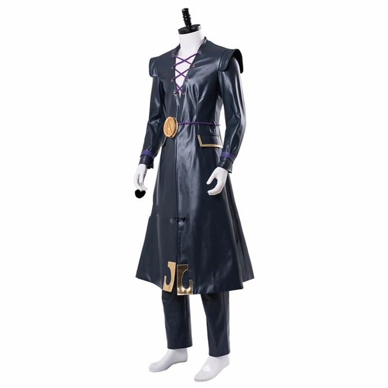 Anime JoJo Bizarre Adventure Costume Cosplay Leone Abbacchio Uniforme Trench Uomo Set Completo Costumi per Festa di Halloween