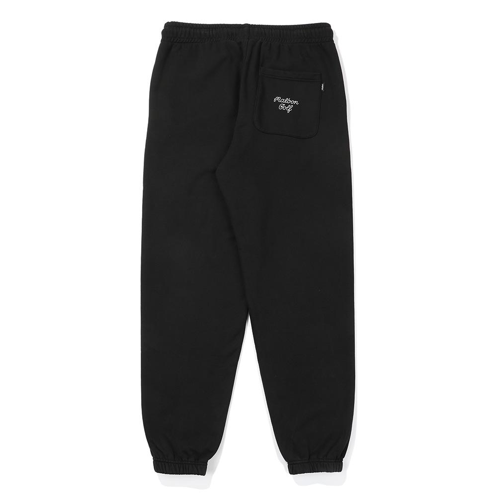 MALBON GOLF [Evergreen] Malbon Script Sweatpants Black (Man)