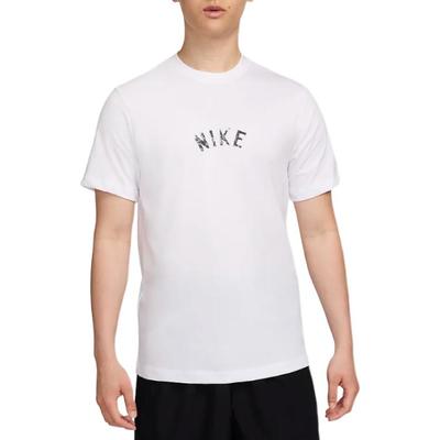 Logo Print Round Neck Comfortable Breathable Short Sleeve T-Shirt Men Tops White HF5247-100