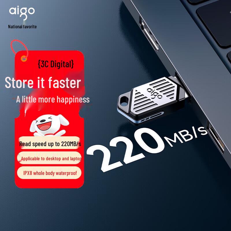 aigo U316 128GB USB3.2 High-Speed Mini USB Flash Drive