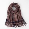 New temperament medium and long warm fashion imitation cashmere fringed scarf student thickened shawl small thousand bird grid scarf women