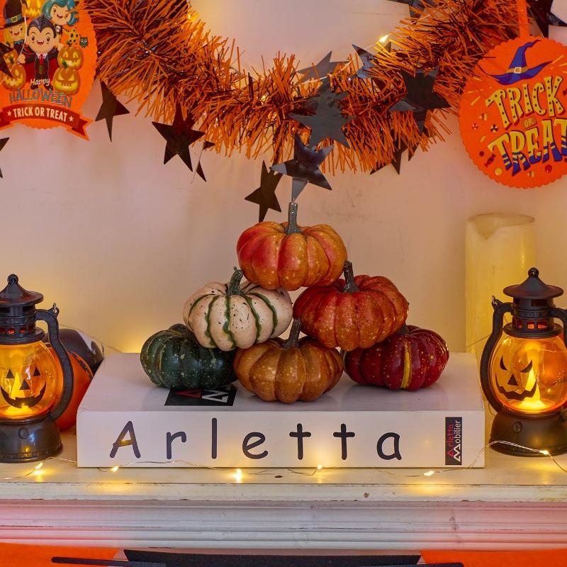 2 SZT. Sztuczne Dynie Realistyczna Symulacja Mieszane Dynie Sztuczne Dynie na Festiwal Halloween Święto Dziękczynienia Jesienne Żniwa Dekoracja Domu Halloween