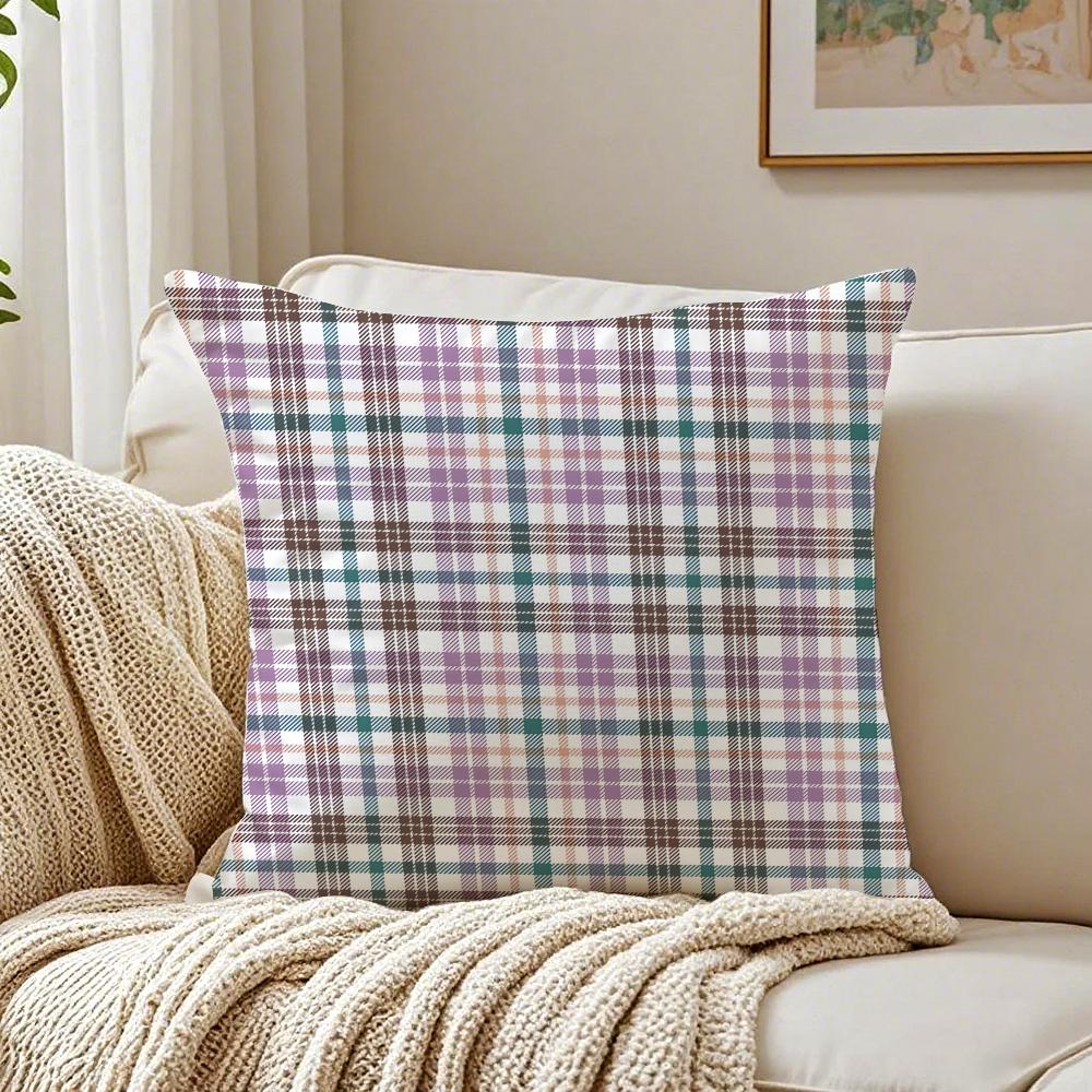 Fashionable Check Pattern Design Cushion Cover Pillowcase Antidustmite living Room Sofa Decor Cushion Room
