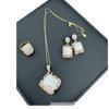 European & American Light Luxury Baroque Pearl Set with Czech Diamonds & Medieval Raw Stone - Three-Piece Set.