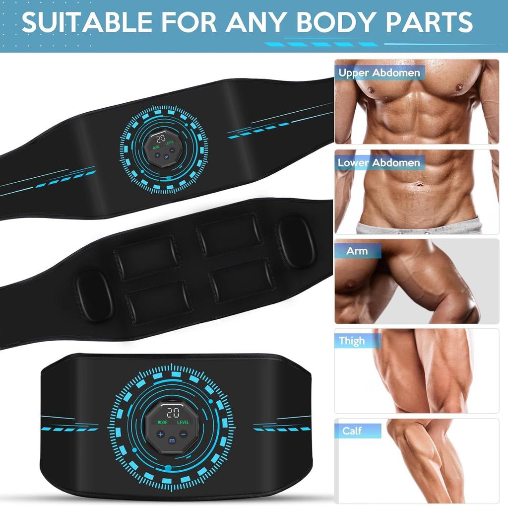 EMS Muscle Stimulator Electric Abdominal Trainer Belt Abs Toner Body Slimming Fitness Training Equipment Lose Weight Burning Fat
