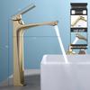 Brushed Gold Tall Bathroom Basin Faucet