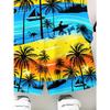 Summer boys' casual sports short sleeved shorts 2-piece set - brown paulownia tree 3D printed pattern T-shirt top+shorts set
