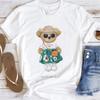 Cute Bear Print Shirts White Fashion Women T-Shirts Harajuku Kawaii Clothes Short Sleeve Summer Tees Casual Female Tops O-Neck