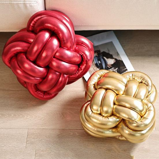 Woven Knotted Throw Pillow Solid Color Design High Elastic Friendly to Skin Chinese Knotting Office Sofa Bed Cushion Pillow Decor