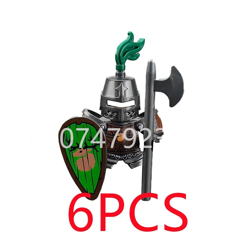 MOC Building Blocks Medieval Character Accessories Warhorses Militiamen Dragons Castles Knights Brick Gifts Toy Helmets Shields