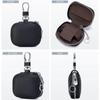 Estuche protector de cuero genuino de color sólido con cremallera cuadrada pequeña para auriculares y llaves Estuche protector de cuero de vaca Estuche para auriculares Bluetooth